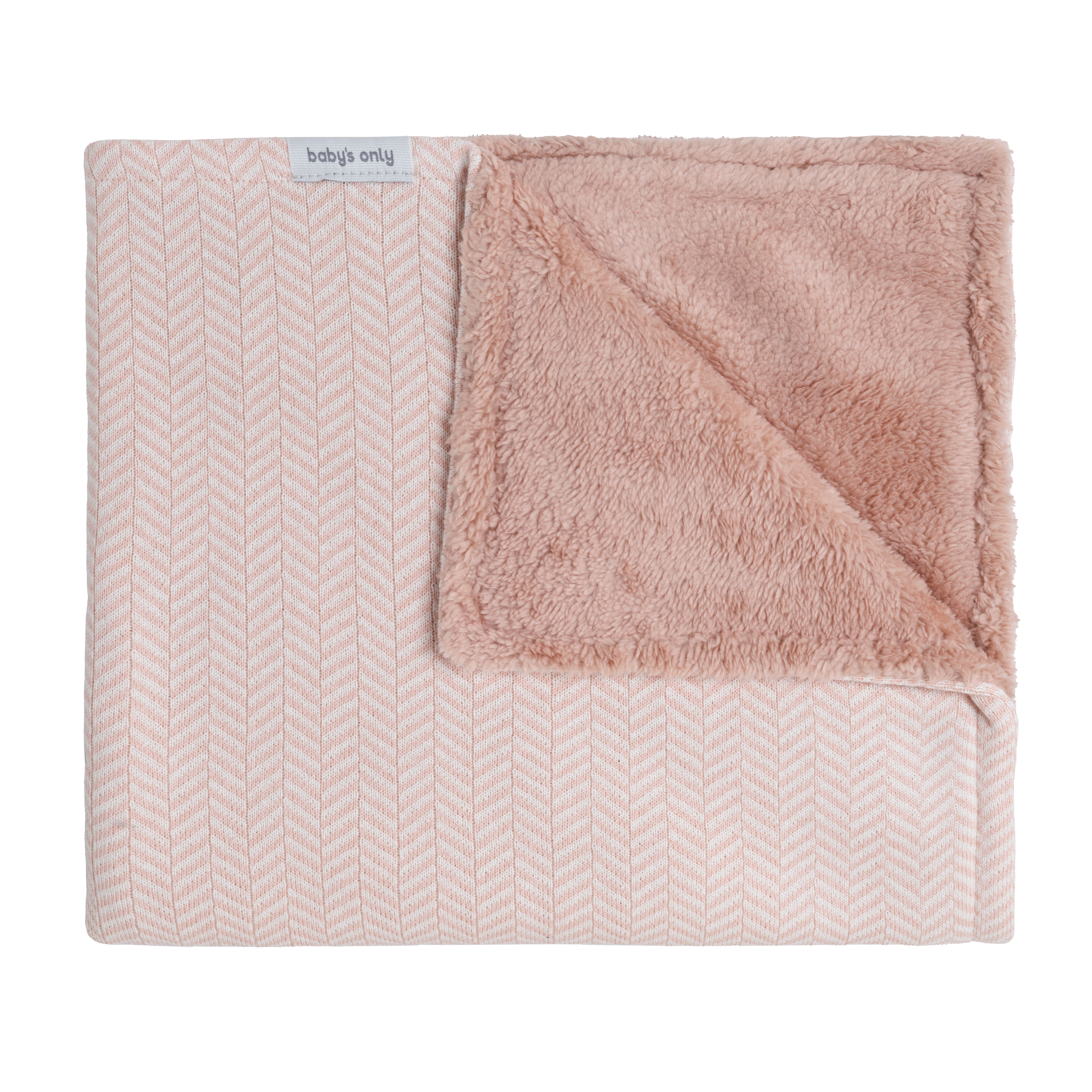 Baby crib blanket teddy Dawn blush/ecru