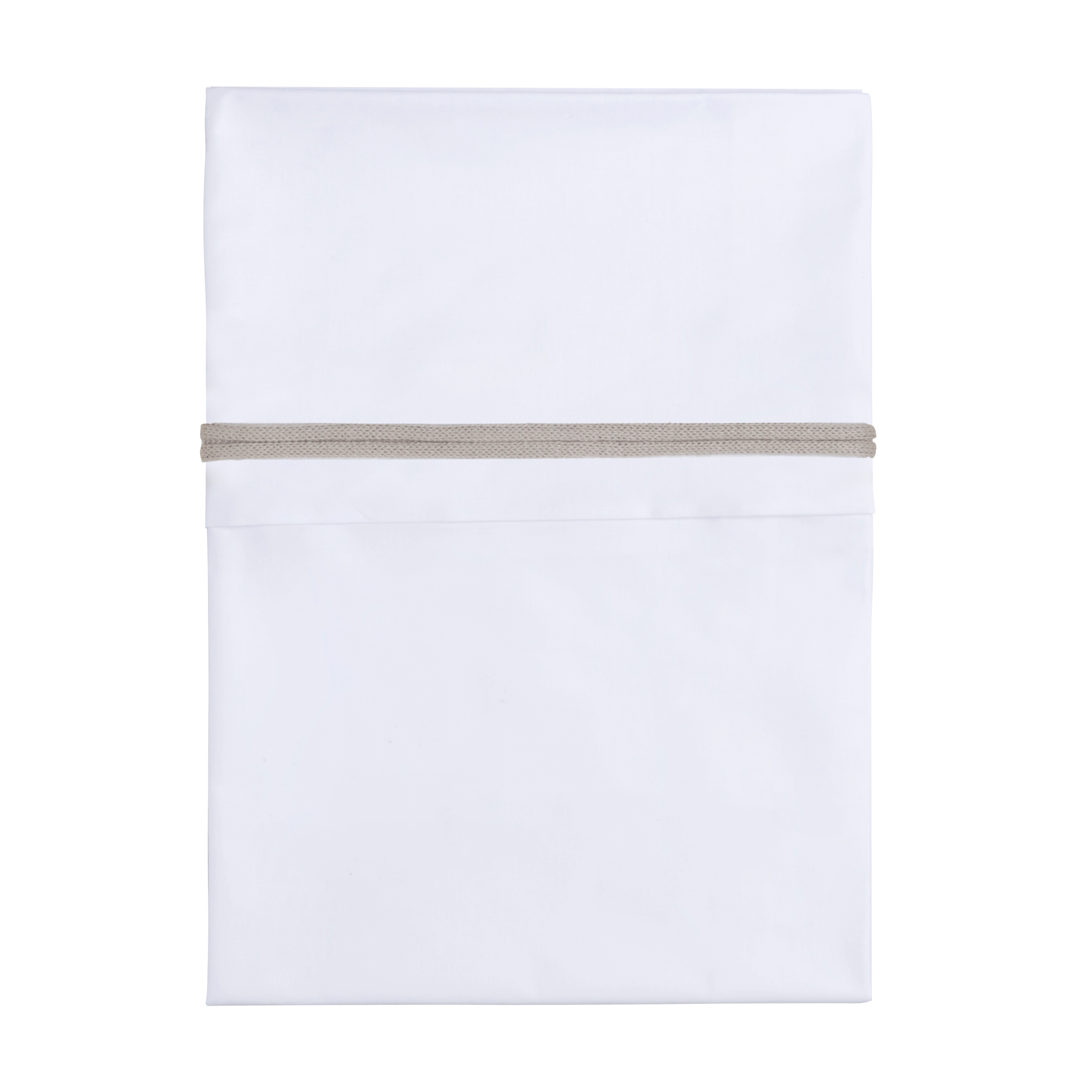 Cot sheet knitted ribbon loam/white