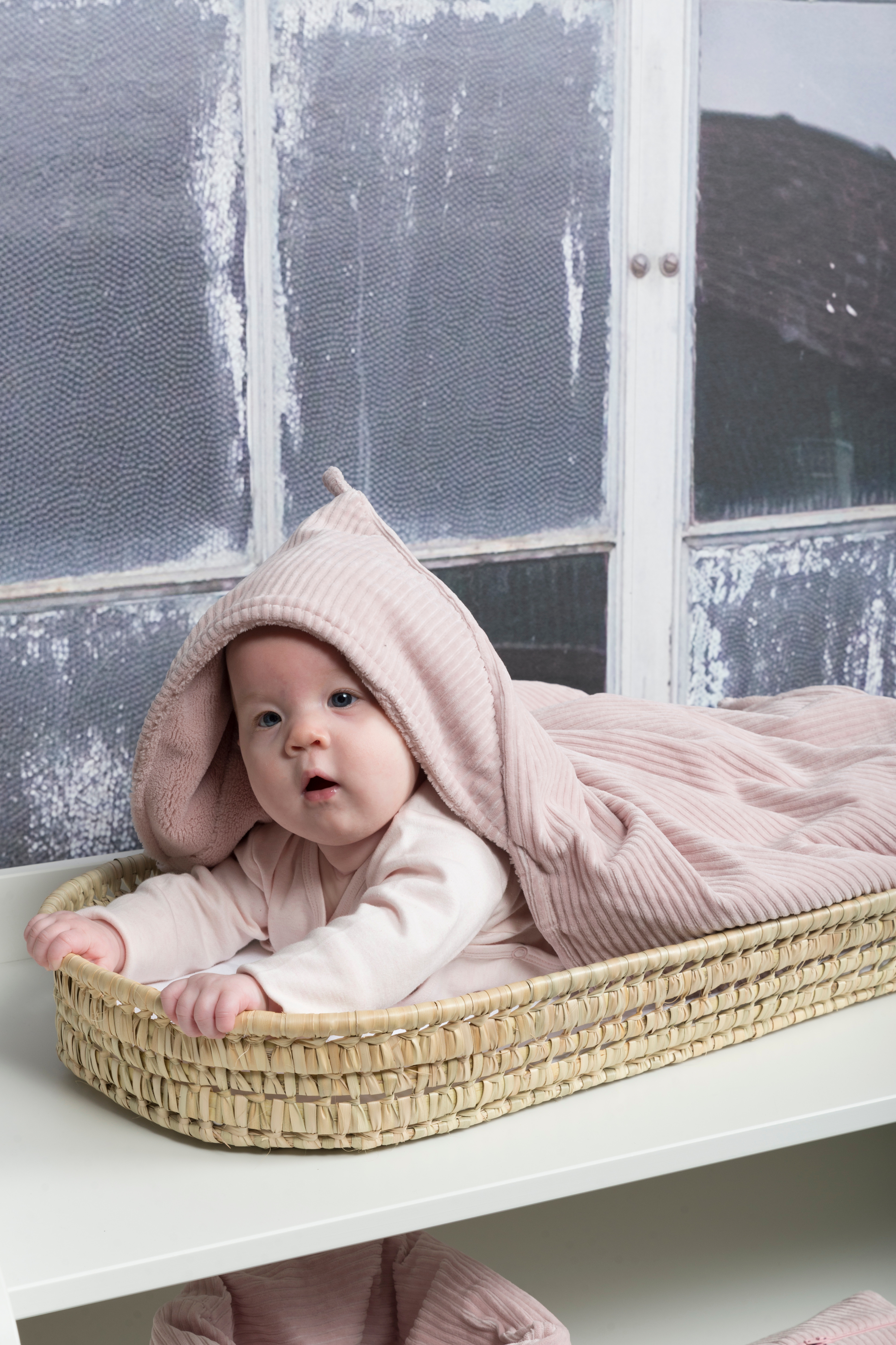 Hooded baby blanket Sense clay