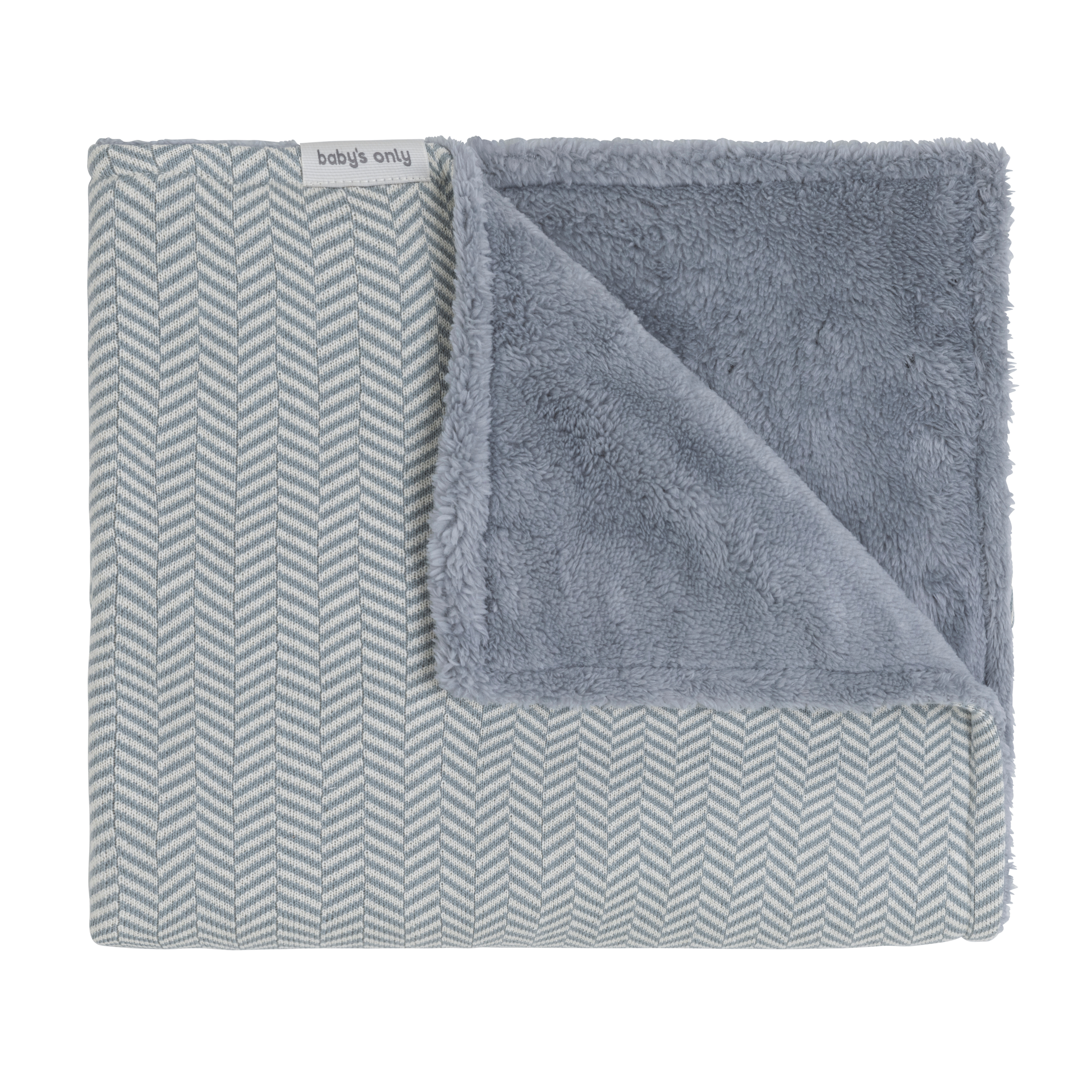 Cot blanket teddy Dawn nordic blue/ecru