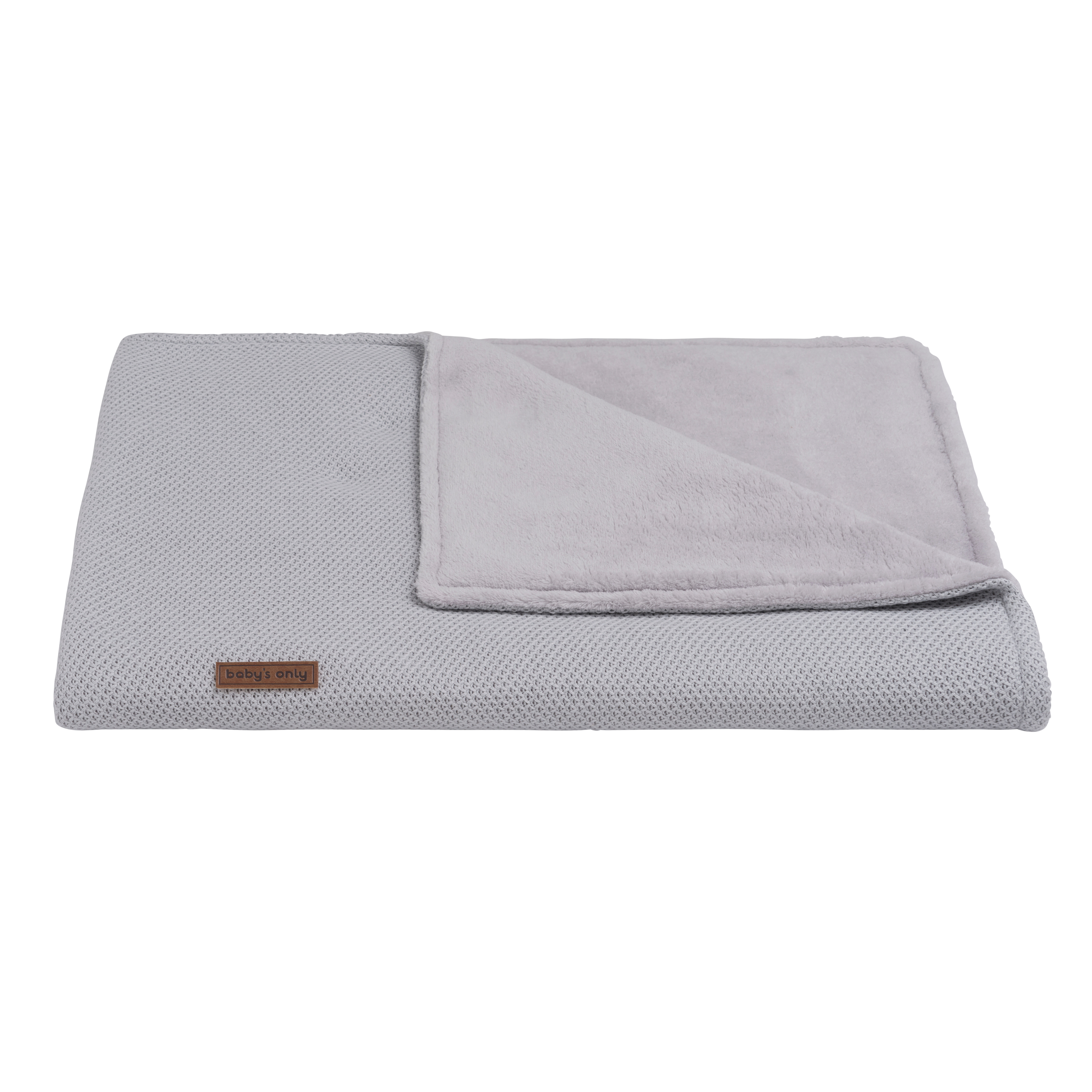 Cot blanket teddy Classic silver-grey