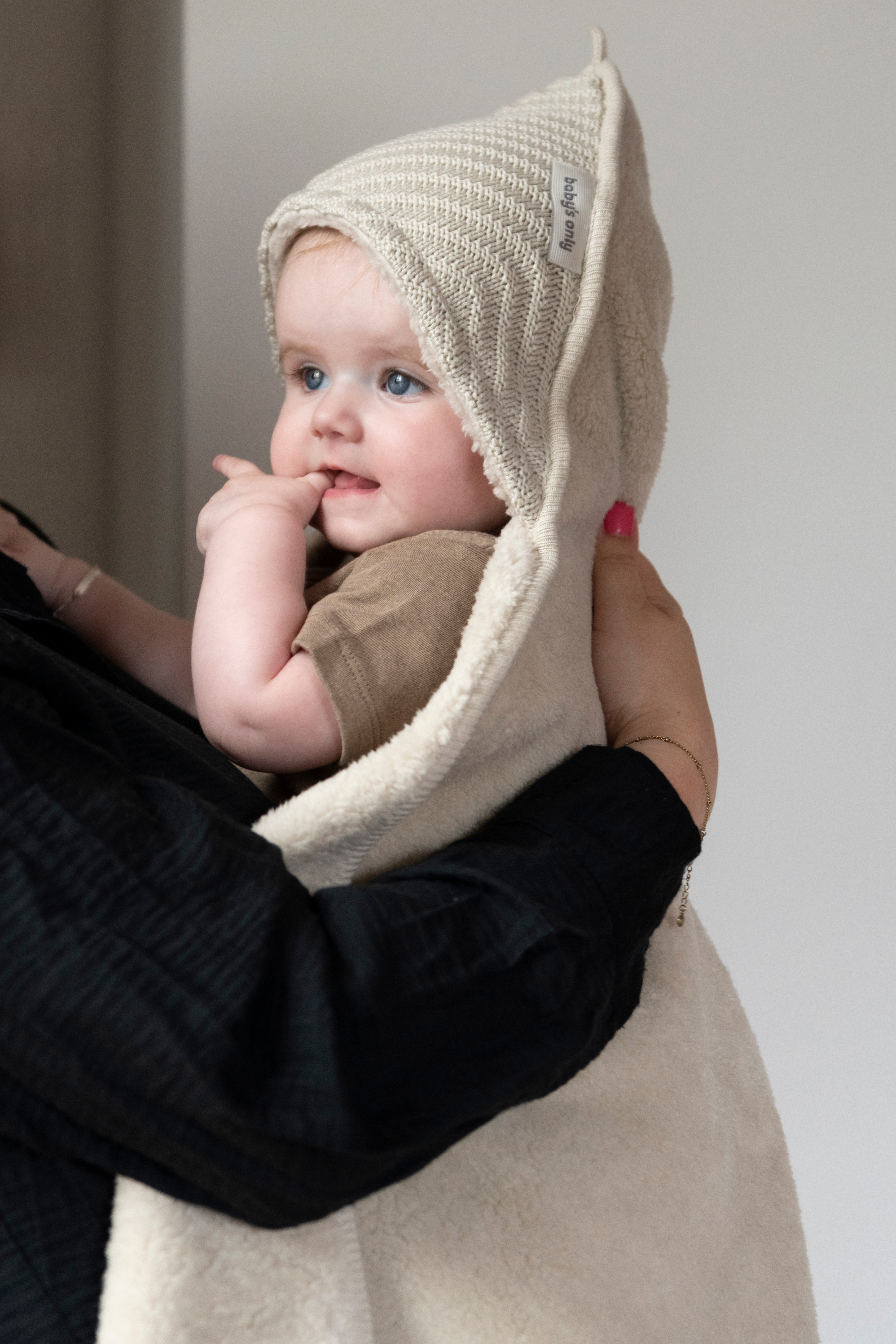 Hooded baby blanket Grace warm linen