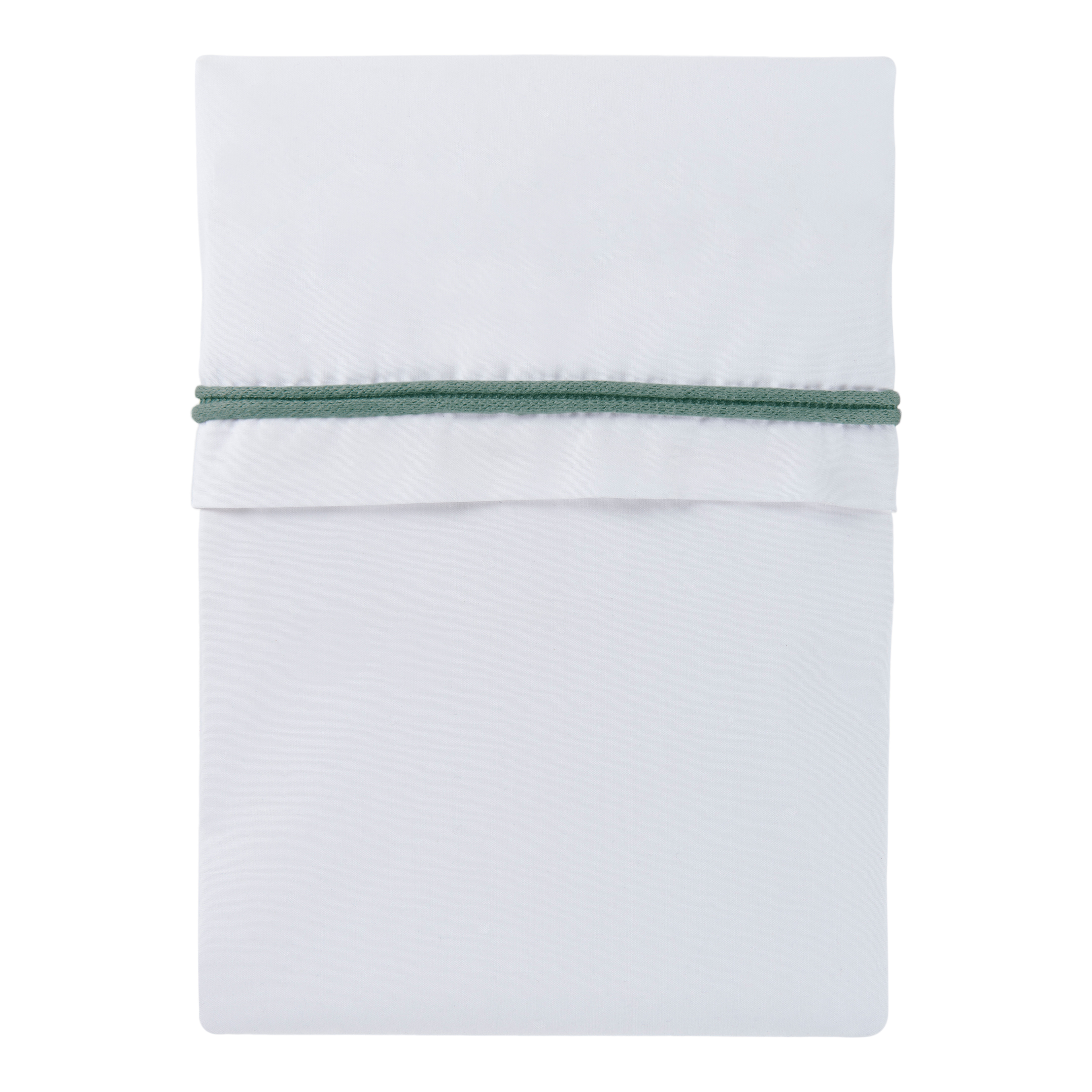 Cot sheet knitted ribbon stonegreen/white